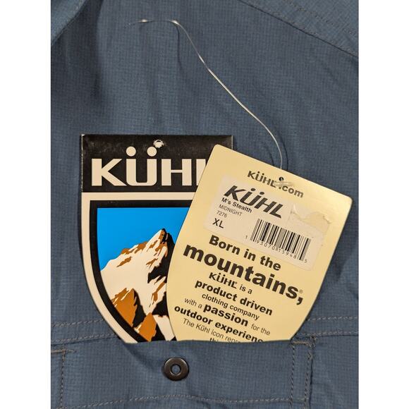 NEW KUHL Men's XL Stealth Short Sleeve Shirt Midnight Blue Snap Front Outdoors - Picture 2 of 8